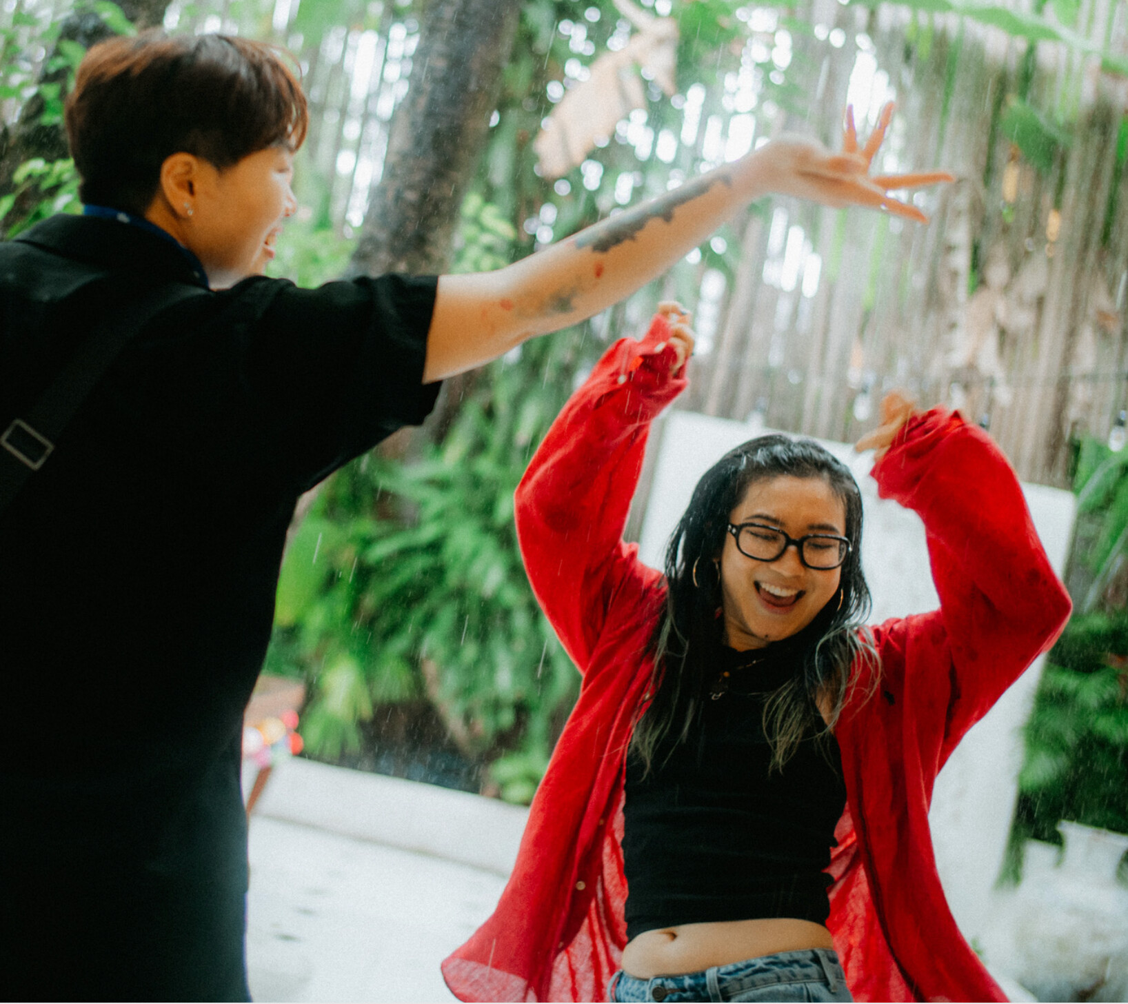 A joyful moment during the production of LeLaLes: Fluid Love