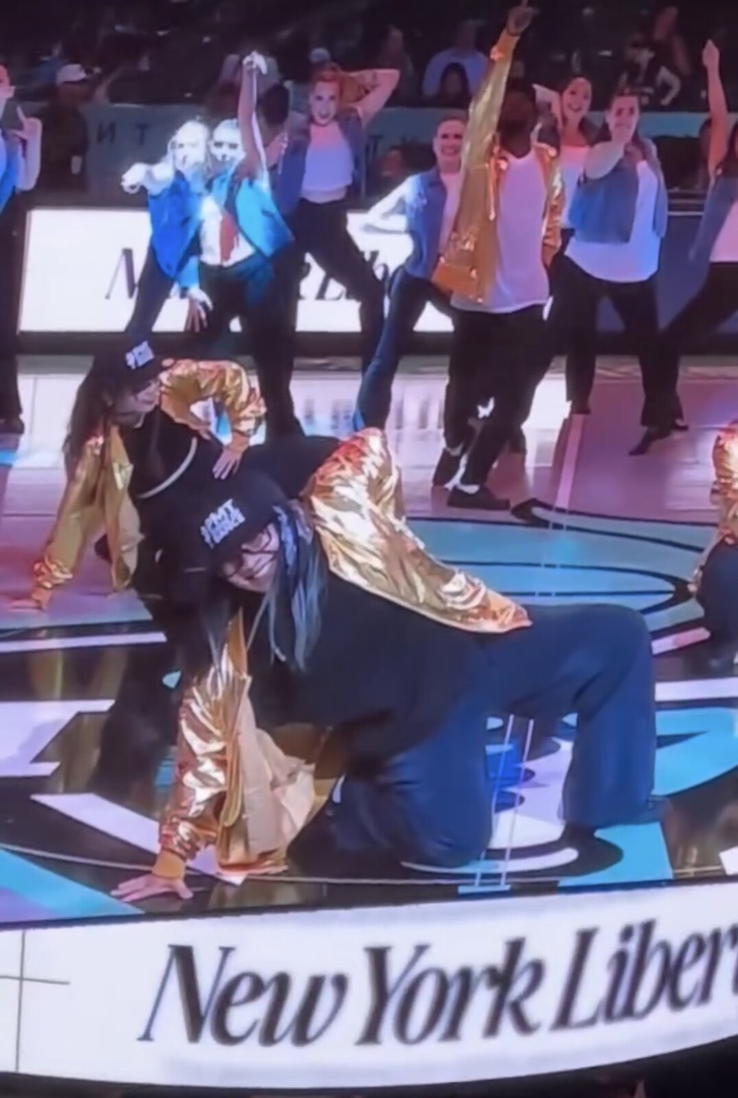 Ashley performing at a New York Liberty halftime show